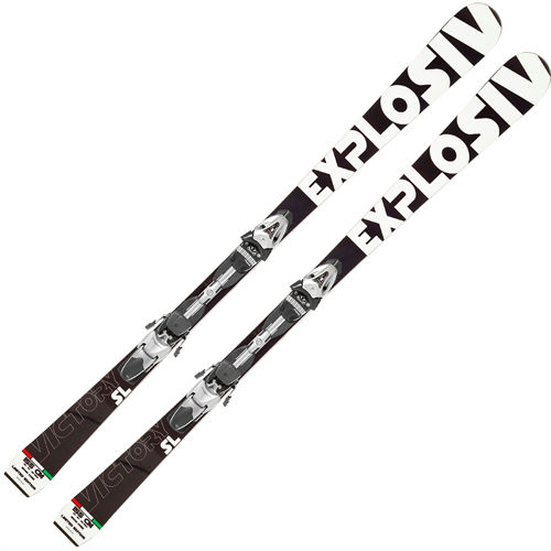Skiuri Explosiv VICTORY SL JR + SLD11, Black/white, lungime 139 cm