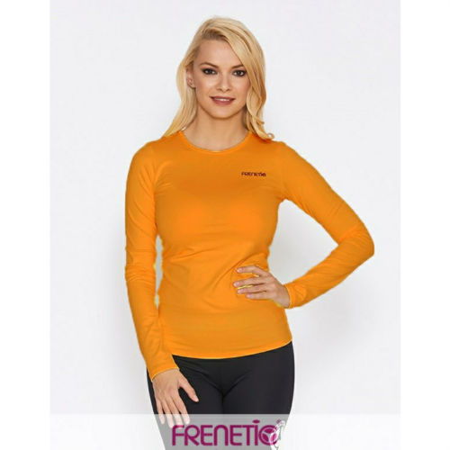 Frenetic Tricou fitness, basic, portocaliu, cu manecalunga, HIP-16, S