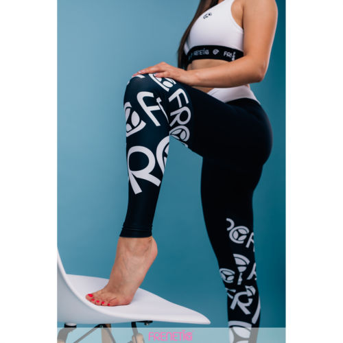 Frenetic Colanti fitness cu talia inalta, culoare, alb/negru, HARLIE-01, XS