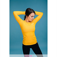 Frenetic Bluza fitness, basic, galben intens, cu maneca lunga, HIP-15