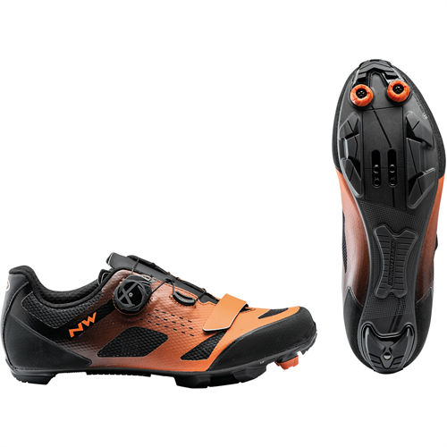 Pantofi ciclism Northwave MTB RAZER, Negru/orange, 43
