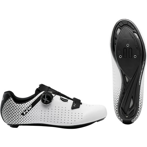Pantofi ciclism Northwave ROAD CORE PLUS 2, Alb/negru, 42,5