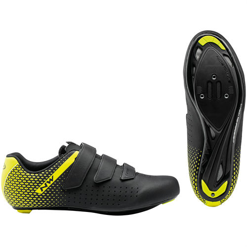 Pantofi ciclism Northwave ROAD CORE 2, Negru/galben fluo, 45,5