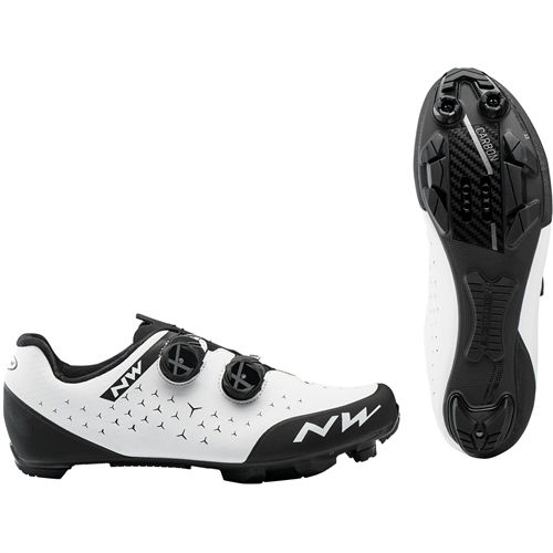 Pantofi ciclism Northwave MTB REBEL 2, Alb/negru, 41