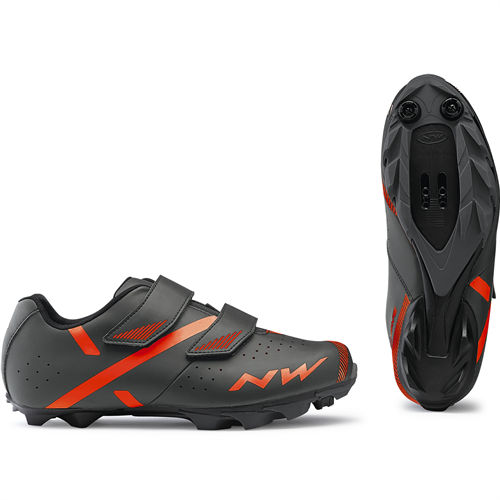Pantofi ciclism Northwave MTB SPIKE 2, Gri/portocaliu, 43