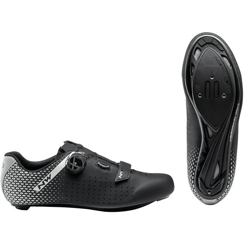 Pantofi ciclism Northwave ROAD CORE PLUS 2, Negru/argintiu, 44,5