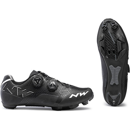 Pantofi ciclism Northwave MTB REBEL, Negru/alb, 40