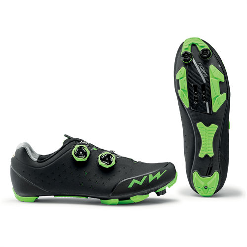 Pantofi ciclism Northwave MTB REBEL 2, Negru/verde, 44