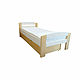 Pat dormitor Serena multicolor, lemn brad, 1 persoana ,100x200 cm cu lada de depozitare Alb/natur