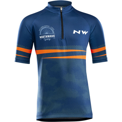Tricou ciclism Northwave ORIGIN JUNIOR, Albastru/portocaliu, L
