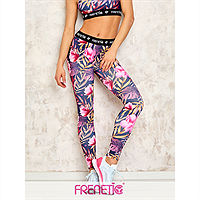 Frenetic Colanti fitness, talia inalta, multicolor, model exotic, PINKY-01
