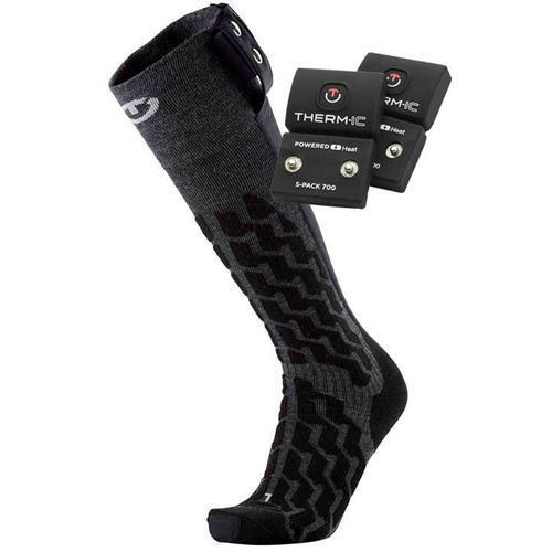 Set sosete incalzite si baterii Thermic SOCK SET FUSION UNI S-700, Negru