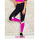 Frenetic Colanti fitness, talia inalta, culoare neagra cu insertie de material fuchsia pink, POWER-01/36, L